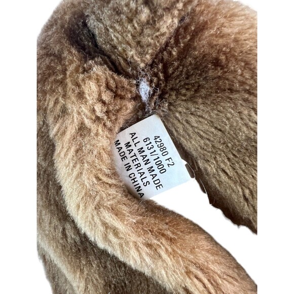 RARE 80s Sad Sam Slippers Novelty Mens Dog Brown Funny Fluffy Padded Size M 7-9 - Picture 5 of 10